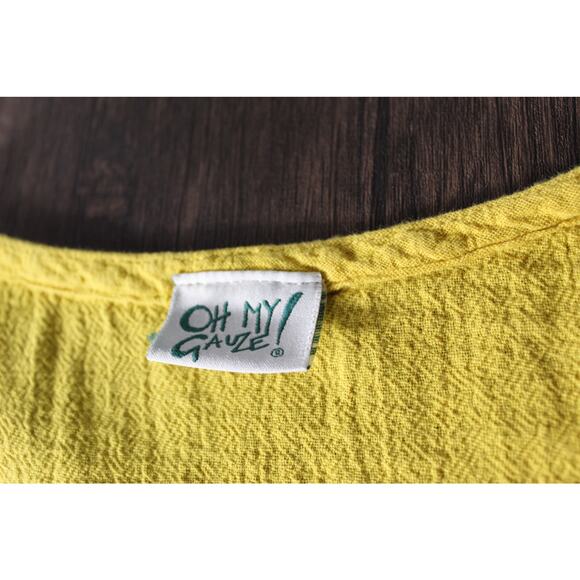 Oh My Gauze! Lagenlook Top Tunic Yellow Beachy Yellow Vanity Size 2 Medium - Picture 3 of 12